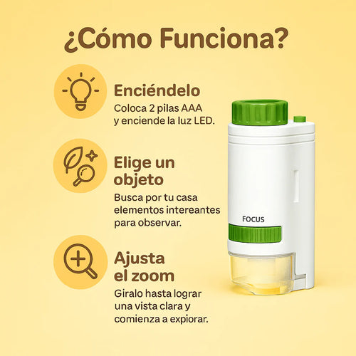MicroExplorer 4K – Microscopio Portátil para Niños