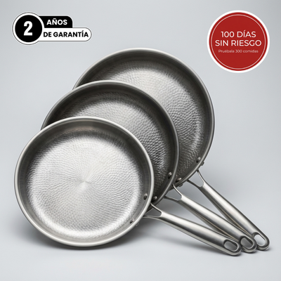 TitaniumChef™ – El Pack de  3 Sartenes Más Resistente del Mundo, Ahora en Tu Cocina