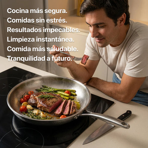 TitaniumChef™ – El Pack de  3 Sartenes Más Resistente del Mundo, Ahora en Tu Cocina